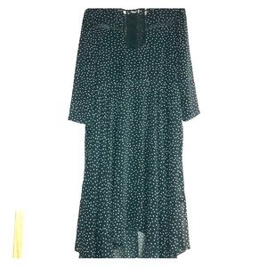 Eva Mendes Dark Green Polka Dot dress
